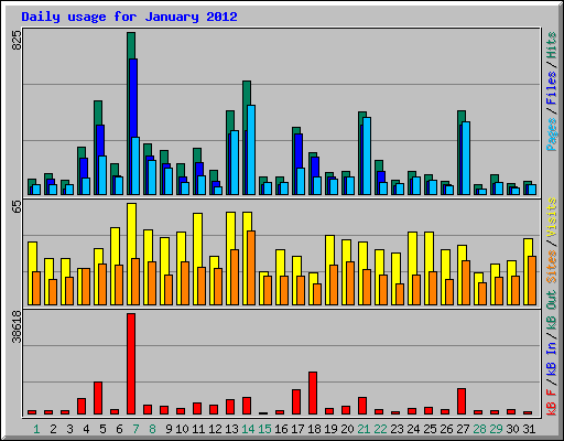 Daily usage for January 2012