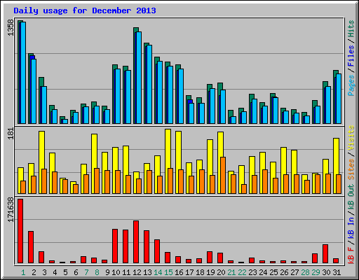 Daily usage for December 2013