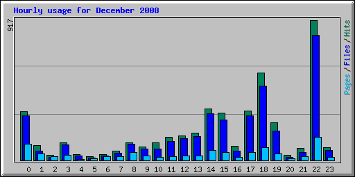 Hourly usage for December 2008