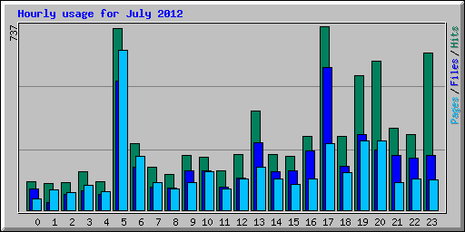 Hourly usage for July 2012