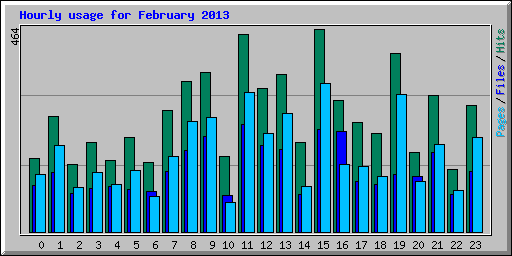 Hourly usage for February 2013