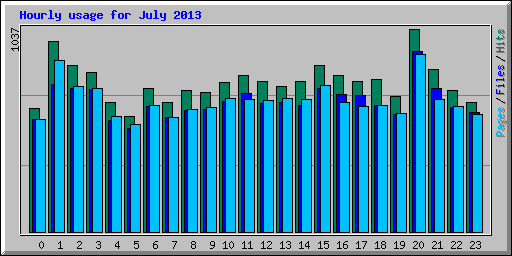 Hourly usage for July 2013