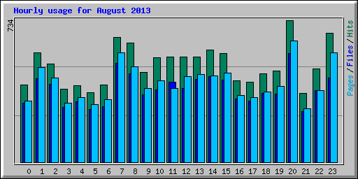 Hourly usage for August 2013