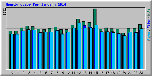 Hourly usage for January 2014