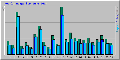 Hourly usage for June 2014