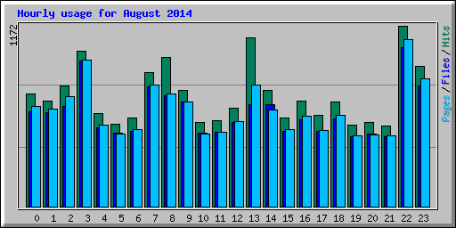 Hourly usage for August 2014