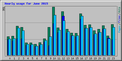 Hourly usage for June 2015