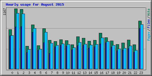 Hourly usage for August 2015