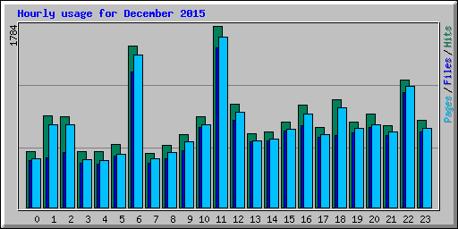 Hourly usage for December 2015