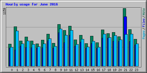 Hourly usage for June 2016