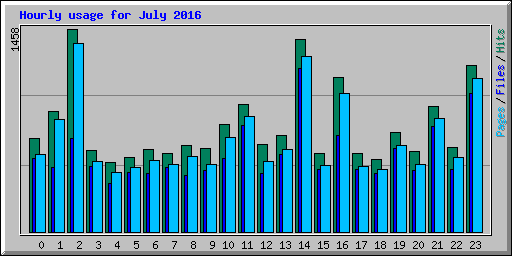 Hourly usage for July 2016