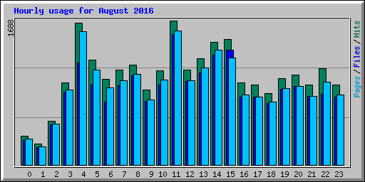 Hourly usage for August 2016