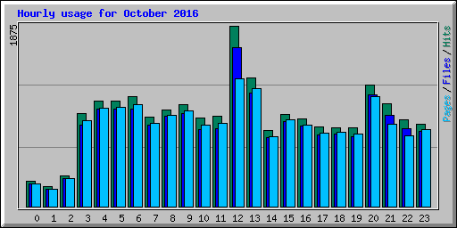 Hourly usage for October 2016